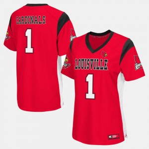 Louisville Cardinals Jersey #1 College Football Red For Women