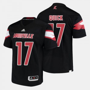 Louisville Cardinals James Quick Jersey Black #17 College Football Men's