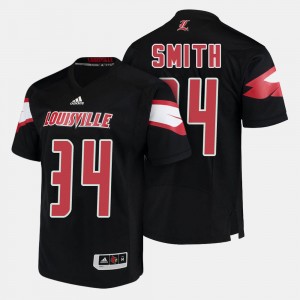 Louisville Cardinals Jeremy Smith Jersey College Football Black For Men's #34