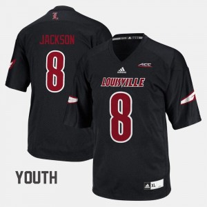 Louisville Cardinals Lamar Jackson Jersey College Football Black #8 Kids