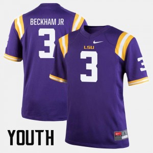 LSU Tigers Odell Beckham Jr Jersey Alumni Football Game Purple #3 For Kids
