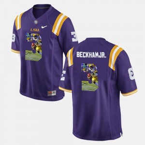 LSU Tigers Odell Beckham Jr Jersey Player Pictorial Purple #3 Men
