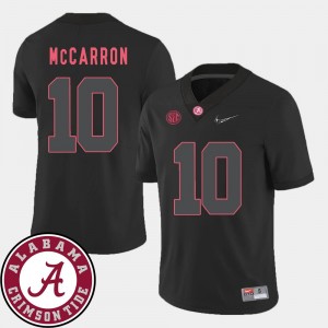 Alabama Crimson Tide AJ McCarron Jersey 2018 SEC Patch Black College Football Mens #10