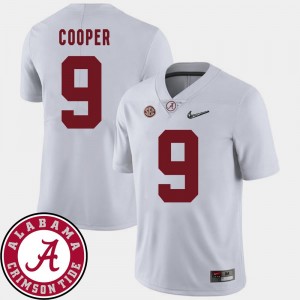 Alabama Crimson Tide Amari Cooper Jersey 2018 SEC Patch White For Men's #9 College Football