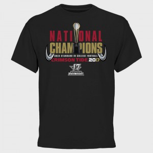 Alabama Crimson Tide T-Shirt Men's Black College Football Playoff 2017 National Champions Trophy Bowl Game