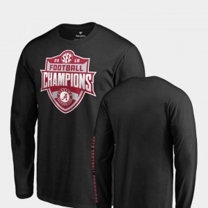 Alabama Crimson Tide T-Shirt Mens Long Sleeve 2018 SEC Football Champions Black