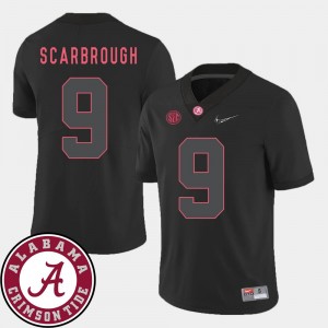 Alabama Crimson Tide Bo Scarbrough Jersey #9 College Football Black Mens 2018 SEC Patch