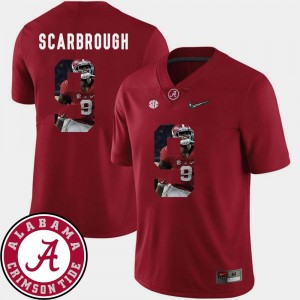 Alabama Crimson Tide Bo Scarbrough Jersey #9 Pictorial Fashion Men Football Crimson