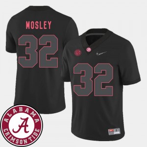 Alabama Crimson Tide C.J. Mosley Jersey 2018 SEC Patch Black Mens #32 College Football