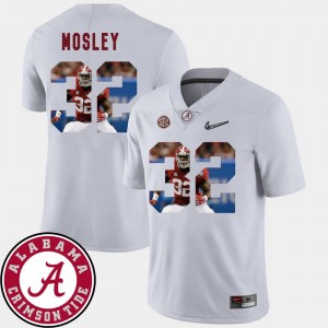 Alabama Crimson Tide C.J. Mosley Jersey White Football Pictorial Fashion #32 Men