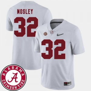 Alabama Crimson Tide C.J. Mosley Jersey White 2018 SEC Patch College Football For Men #32