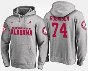 Alabama Crimson Tide Cam Robinson Hoodie #74 Gray For Men