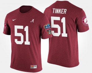 Alabama Crimson Tide Carson Tinker T-Shirt Sugar Bowl Men #51 Crimson Bowl Game