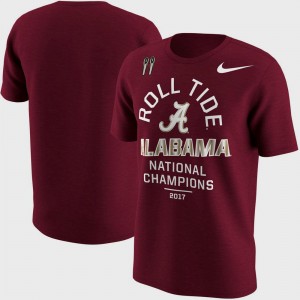 Alabama Crimson Tide T-Shirt Bowl Game Crimson Men's College Football Playoff 2017 National Champions Celebration Victory