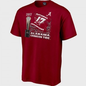 Alabama Crimson Tide T-Shirt Bowl Game For Men's Crimson College Football Playoff 2017 National Champions Flag