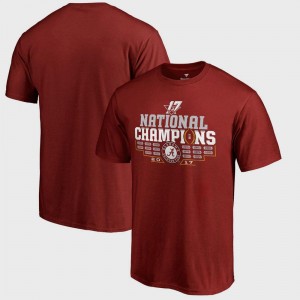 Alabama Crimson Tide T-Shirt For Men Bowl Game Crimson College Football Playoff 2017 National Champions Multi Kick