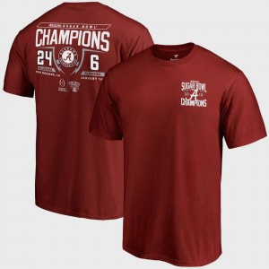 Alabama Crimson Tide T-Shirt College Football Playoff 2018 Sugar Bowl Champions Fullback Score Men Bowl Game Crimson
