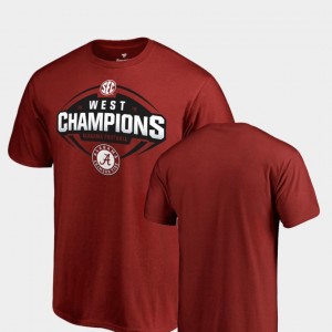 Alabama Crimson Tide T-Shirt Men 2018 SEC West Division Champions Crimson College Football Big & Tall