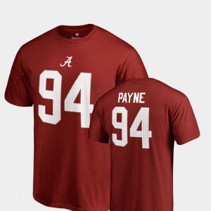 Alabama Crimson Tide Da'Ron Payne T-Shirt Men Crimson College Legends #94 Name & Number