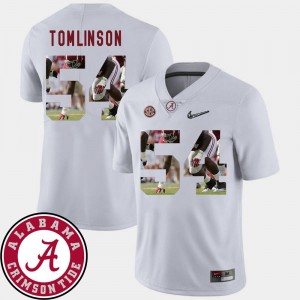 Alabama Crimson Tide Dalvin Tomlinson Jersey Men's Football White #54 Pictorial Fashion