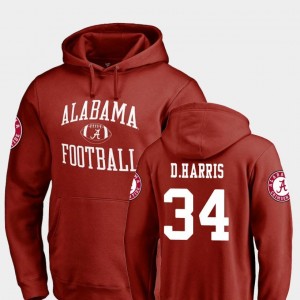 Alabama Crimson Tide Damien Harris Hoodie Crimson For Men College Football #34 Neutral Zone