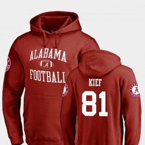 Alabama Crimson Tide Derek Kief Hoodie #81 Crimson College Football Neutral Zone For Men's