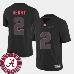 Alabama Crimson Tide Derrick Henry Jersey College Football Black #2 For Men 2018 SEC Patch