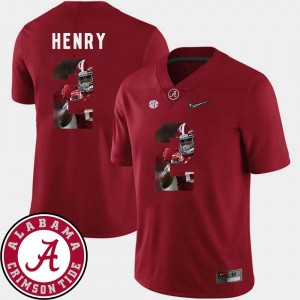 Alabama Crimson Tide Derrick Henry Jersey For Men #2 Pictorial Fashion Football Crimson