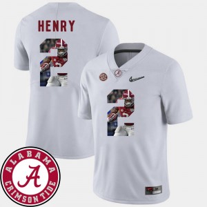 Alabama Crimson Tide Derrick Henry Jersey Football White #2 Men's Pictorial Fashion