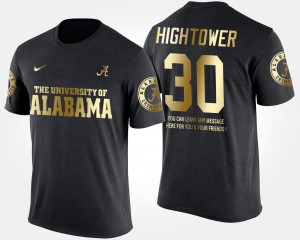 Alabama Crimson Tide Dont'a Hightower T-Shirt #30 Black Short Sleeve With Message Gold Limited Men's