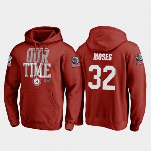 Alabama Crimson Tide Dylan Moses Hoodie For Men Crimson #32 2018 Orange Bowl Bound College Football Playoff Counter