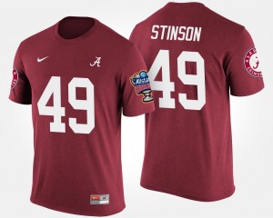 Alabama Crimson Tide Ed Stinson T-Shirt Crimson Bowl Game Sugar Bowl For Men's #49