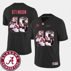Alabama Crimson Tide Ed Stinson Jersey #49 Pictorial Fashion For Men's Football Black