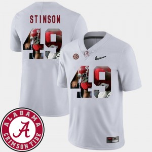Alabama Crimson Tide Ed Stinson Jersey Football #49 Men White Pictorial Fashion