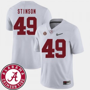 Alabama Crimson Tide Ed Stinson Jersey #49 For Men 2018 SEC Patch College Football White