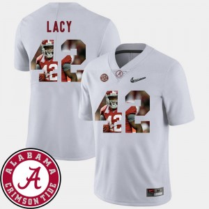 Alabama Crimson Tide Eddie Lacy Jersey Men #42 White Pictorial Fashion Football