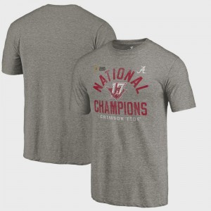 Alabama Crimson Tide T-Shirt For Men's College Football Playoff 2017 National Champions Long Snap Gray Bowl Game
