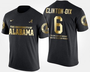 Alabama Crimson Tide Ha Ha Clinton-Dix T-Shirt Black Short Sleeve With Message For Men Gold Limited #6
