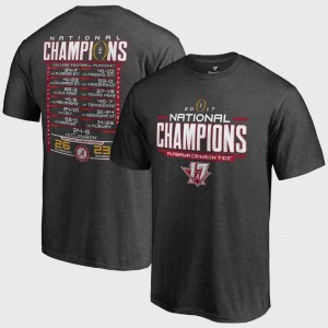 Alabama Crimson Tide T-Shirt Bowl Game College Football Playoff 2017 National Champions Schedule Heather Gray Men's