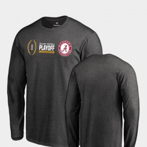 Alabama Crimson Tide T-Shirt Heather Gray Cadence Long Sleeve Mens 2018 College Football Playoff Bound