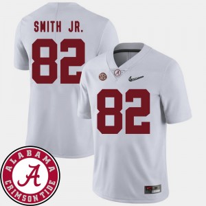 Alabama Crimson Tide Irv Smith Jr. Jersey 2018 SEC Patch White For Men #82 College Football