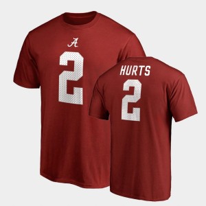 Alabama Crimson Tide Jalen Hurts T-Shirt For Men's Crimson Name & Number College Legends #2