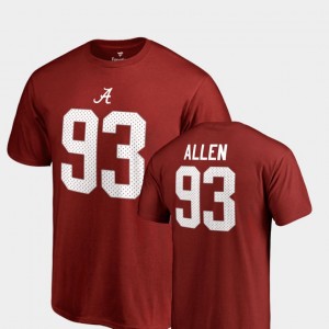 Alabama Crimson Tide Jonathan Allen T-Shirt Crimson For Men Name & Number #93 College Legends