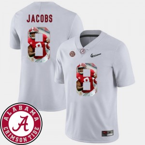 Alabama Crimson Tide Josh Jacobs Jersey Men #8 White Football Pictorial Fashion