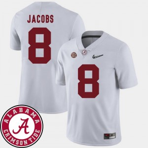 Alabama Crimson Tide Josh Jacobs Jersey White 2018 SEC Patch Mens College Football #8