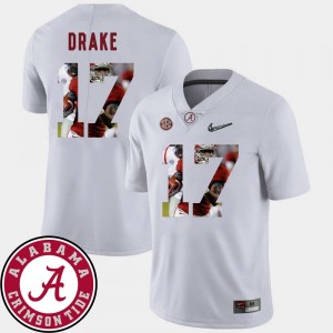 Alabama Crimson Tide Kenyan Drake Jersey #17 Football White Men's Pictorial Fashion