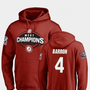 Alabama Crimson Tide Mark Barron Hoodie Football For Men 2018 SEC West Division Champions Crimson #4