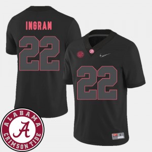 Alabama Crimson Tide Mark Ingram Jersey Black #22 Men 2018 SEC Patch College Football