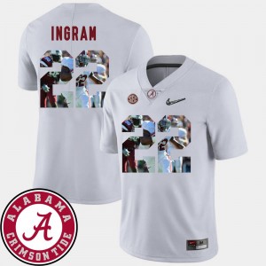 Alabama Crimson Tide Mark Ingram Jersey Pictorial Fashion #22 For Men Football White