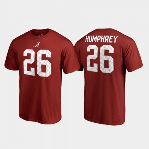 Alabama Crimson Tide Marlon Humphrey T-Shirt College Legends Mens Name & Number #26 Crimson